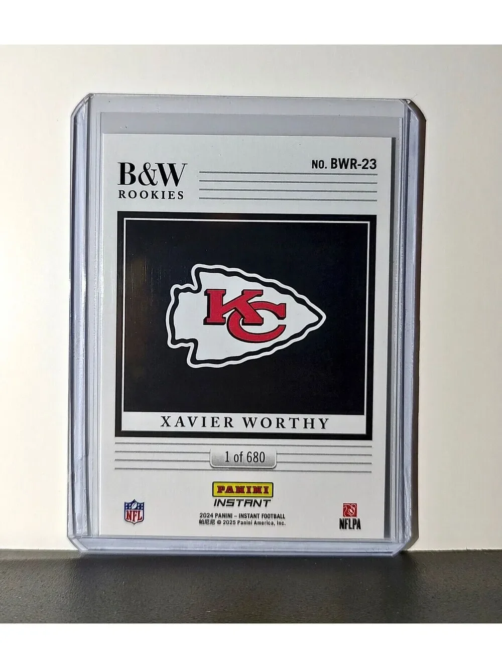 Xavier Worthy 2024 Panini NFL #23 Black & White Rookies Card Chiefs 1 of 680